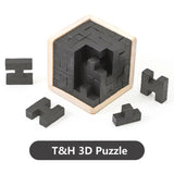 3D Wooden Puzzle Cube Set – 54 pcs