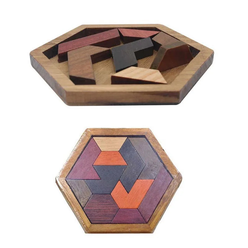 Hexagon Wooden Tangram Puzzle