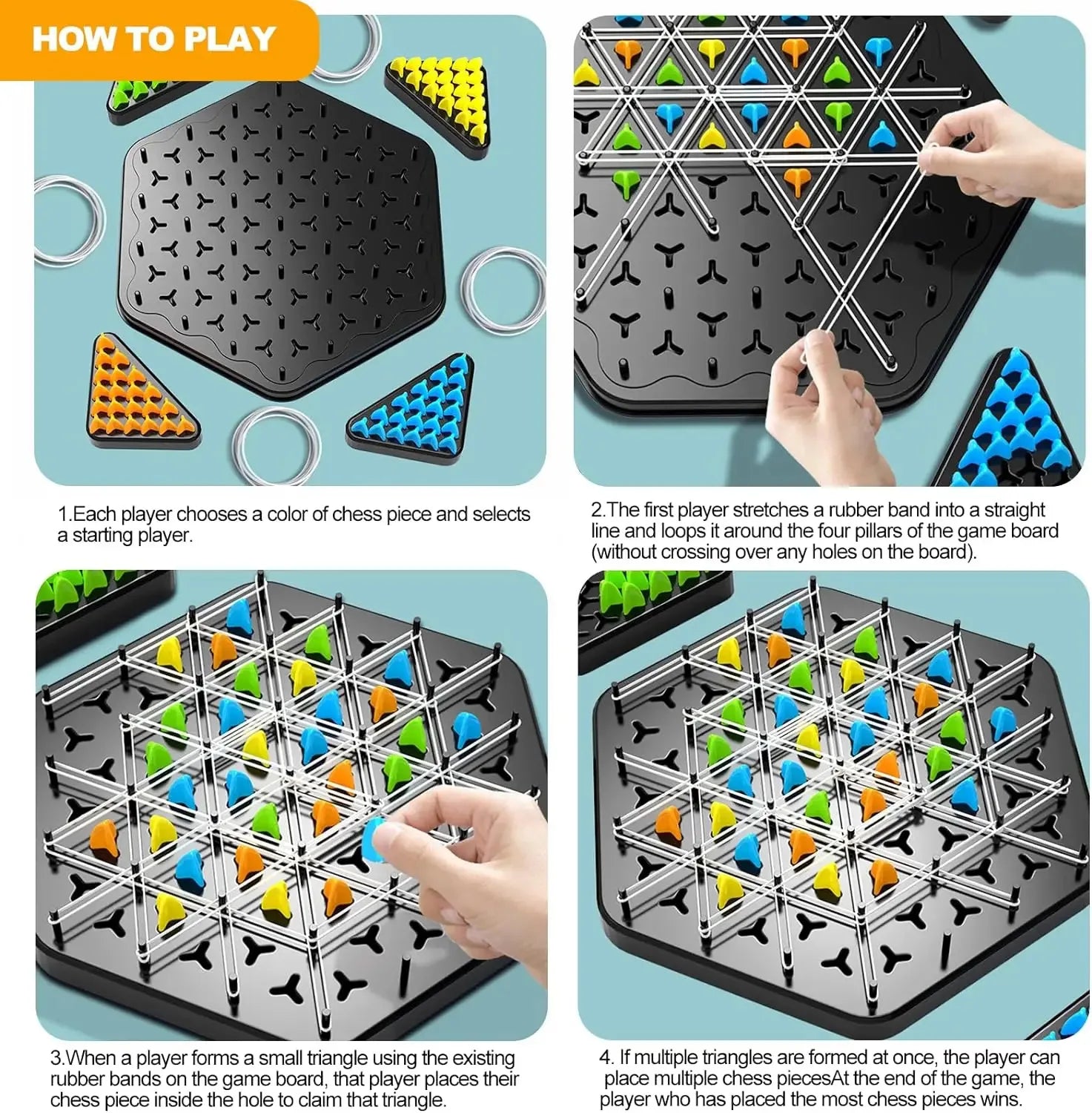 Chain Triangle Strategy Board Game