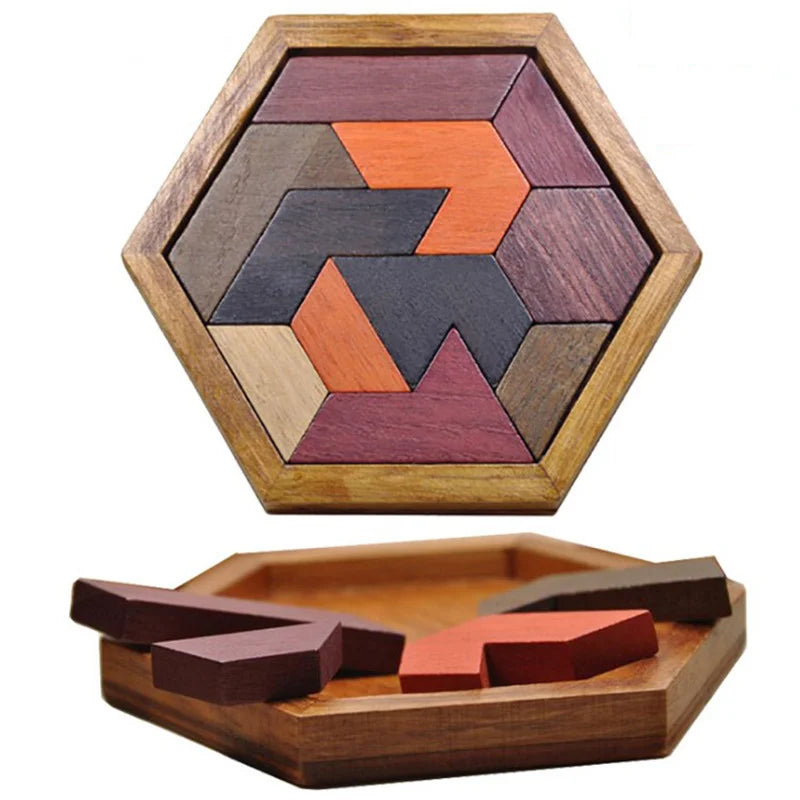 Hexagon Wooden Tangram Puzzle