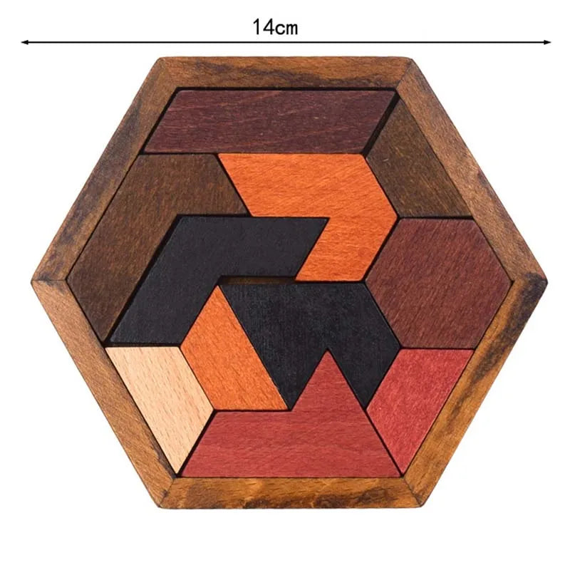 Hexagon Wooden Tangram Puzzle