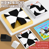Black White  Block Puzzle DIY Brain Teaser Toy for Kids